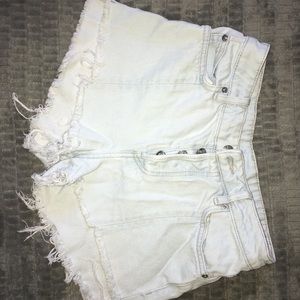Light wash jean shorts
